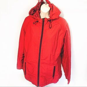 Eddie Bauer Red Windbreaker Winter Jacket Sz L